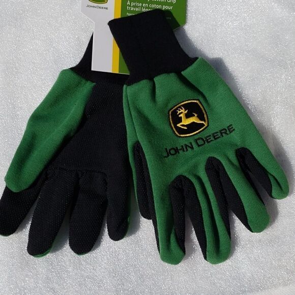 𝅺JOHN Deere Logo Work Garden Gloves Size Yo… - Picture 1 of 11